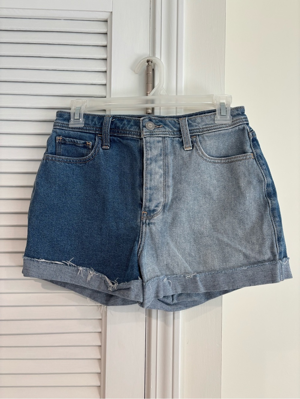 Hollister Two-Tone Blue Denim Shorts